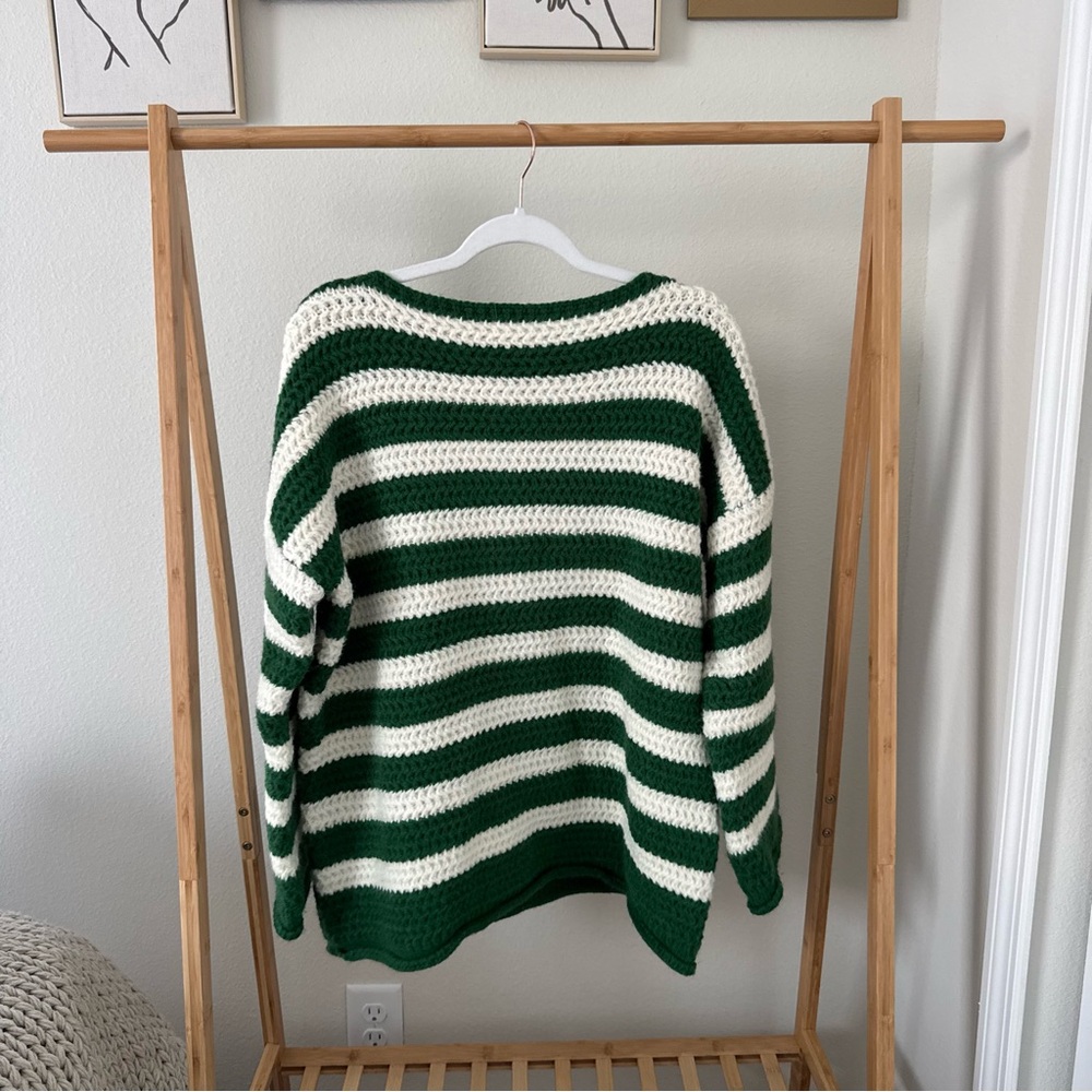 Princess Polly Green Striped Sweater
